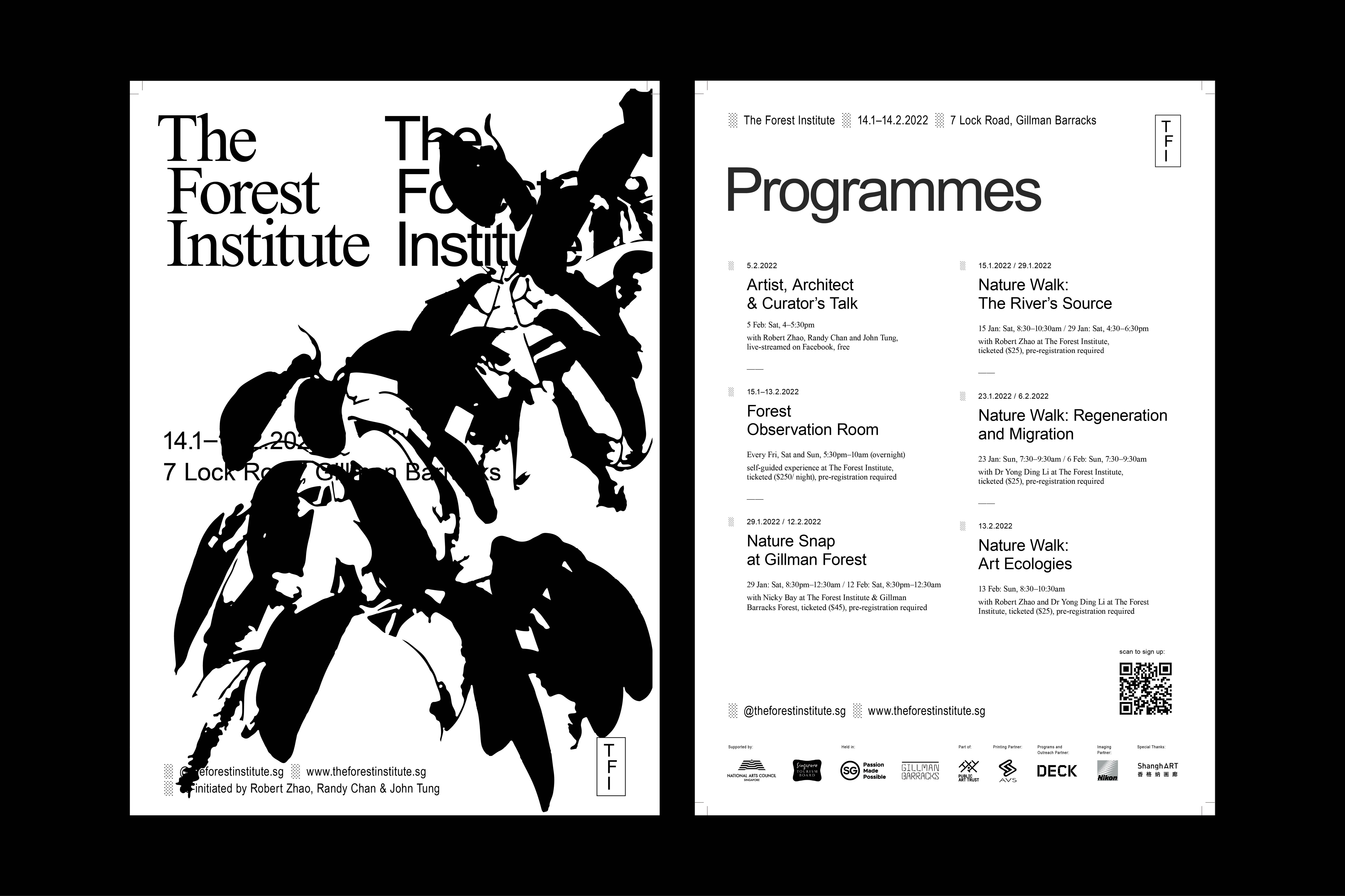 925 The Forest Institute (exhibition identity), for John Tung and Robert Zhao Renhui